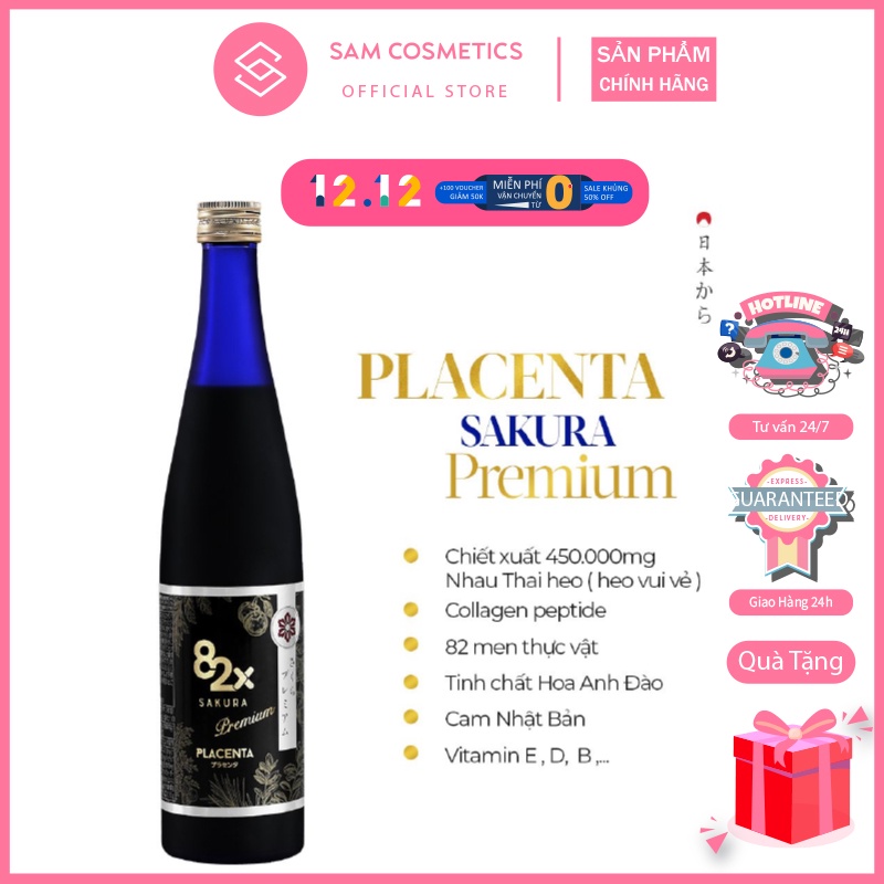 Collagen nước 82X- Placenta Sakura Premium cao cấp 500ml/chai.