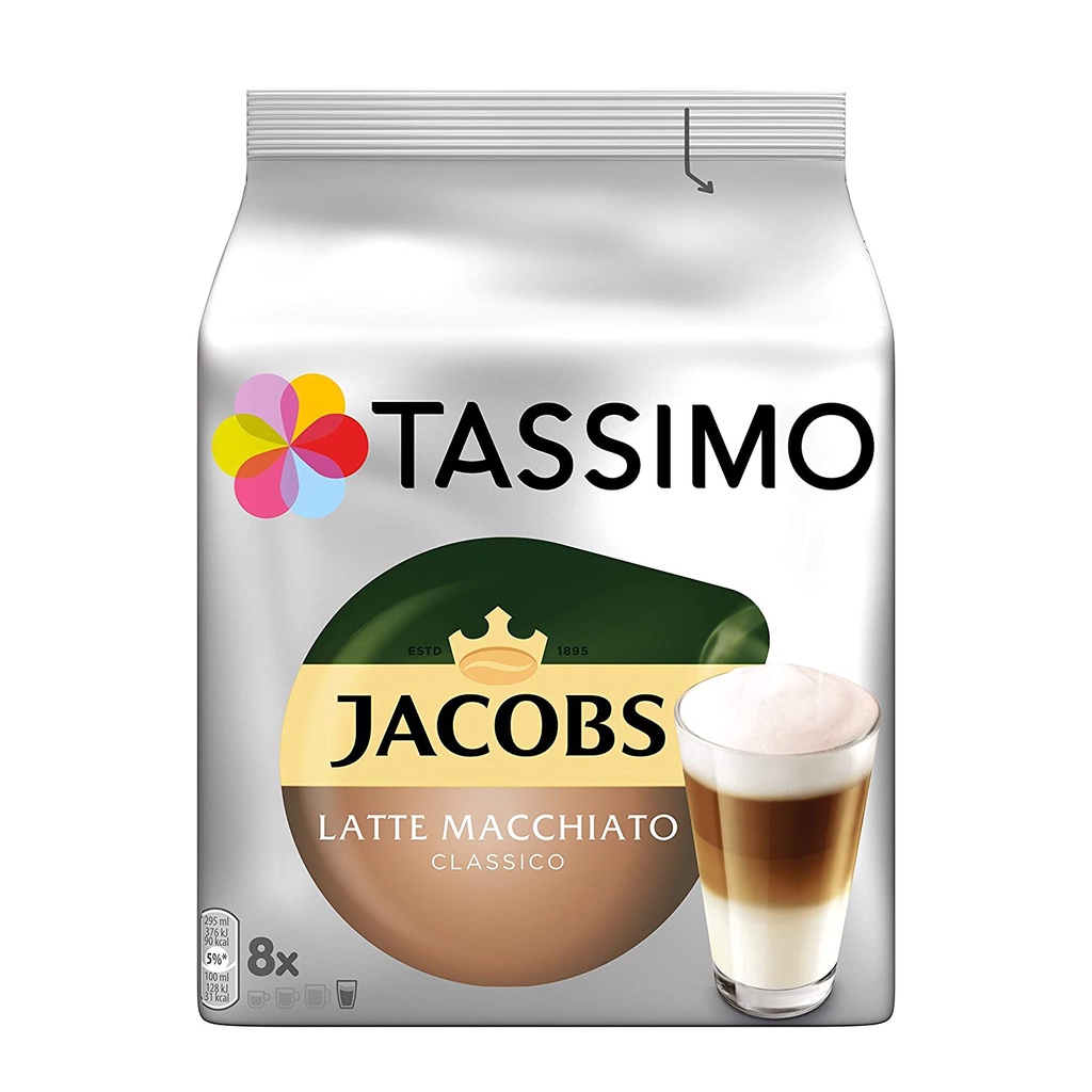 (Máy Tassimo) Cà phê Viên nén Tassimo, Espresso, Latte Machiato, Capuchino, XL Crema Date 5-2022