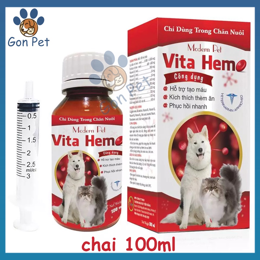 Vita Hem Hỗ Trợ Tạo Máu, Kích Thích Thèm Ăn, Vitamin Cho Chó Mèo