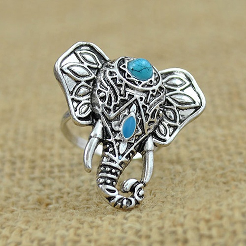 Nhẫn đeo khớp ngón tay hình voi phong cách Boho độc đáo cho nữ