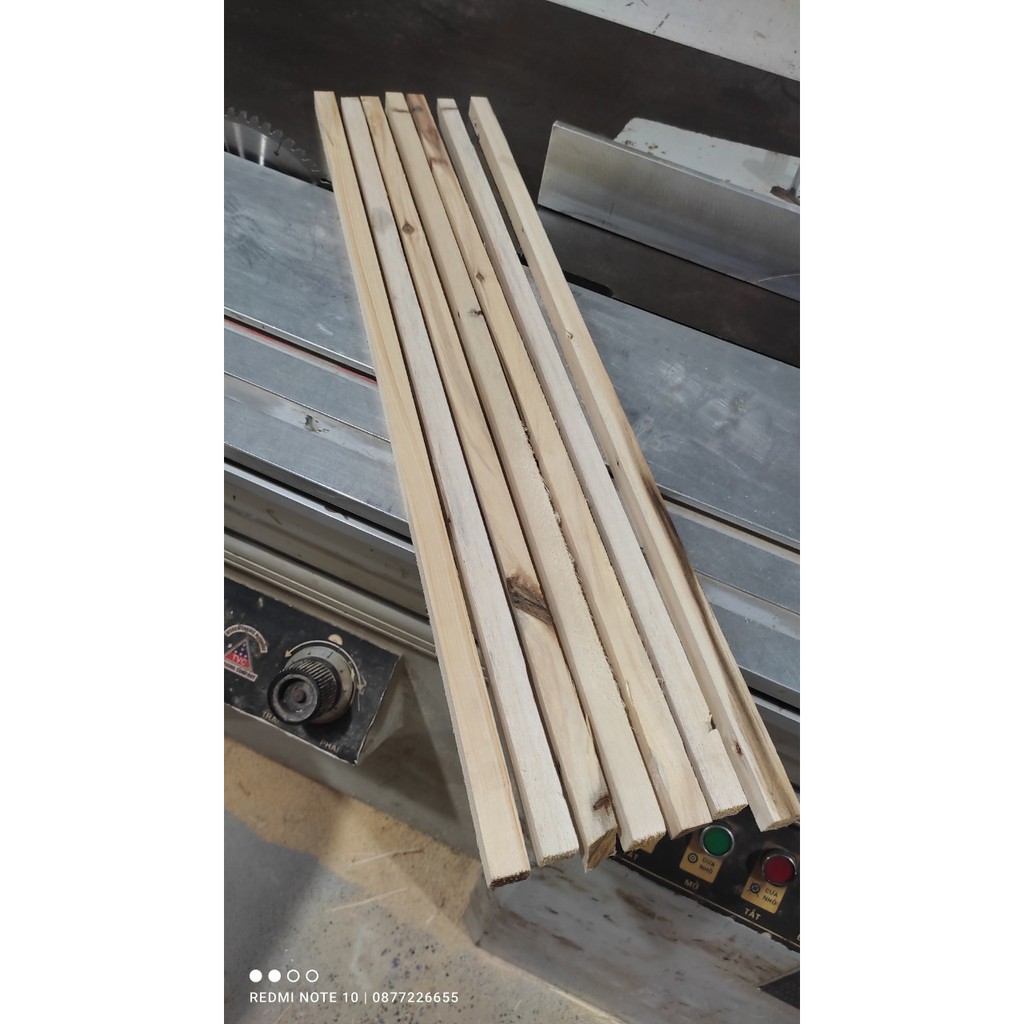 1 Thanh gỗ Vuông 1,2cm/1,7cm/2cm/2,7cm x dài 10/20/30/40cm - Thanh gỗ thông decor tặng kèm giấy giáp
