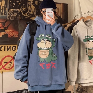 Áo hoodie dáng rộng có in hình cậu bé bút chì dễ thương thời trang 2020 cho nam