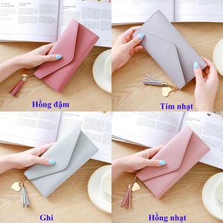 Ví nữ 💝 freeship 💝ví bóp nữ dài tua rua trái tim dễ thương vd01 xuka shop