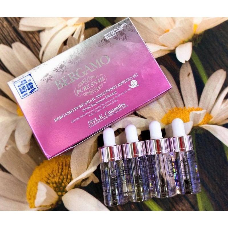 Serum Dưỡng Da Bergamo Pure Snail Brightening Ampoule Set