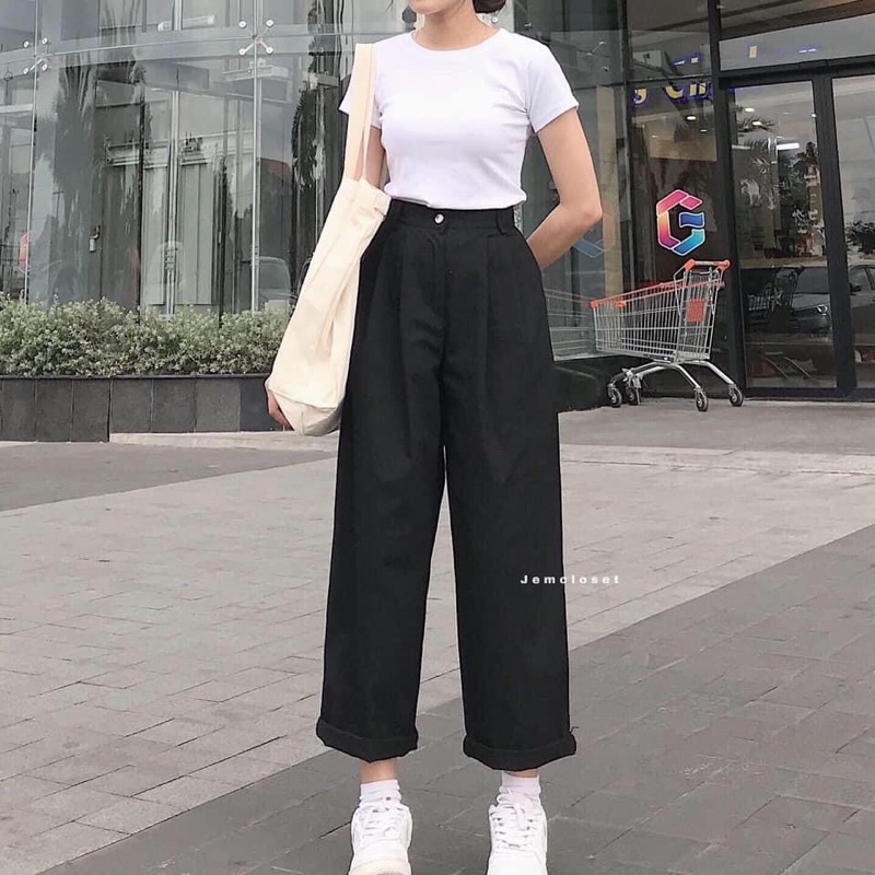 Quần kaki trơn giả cúc