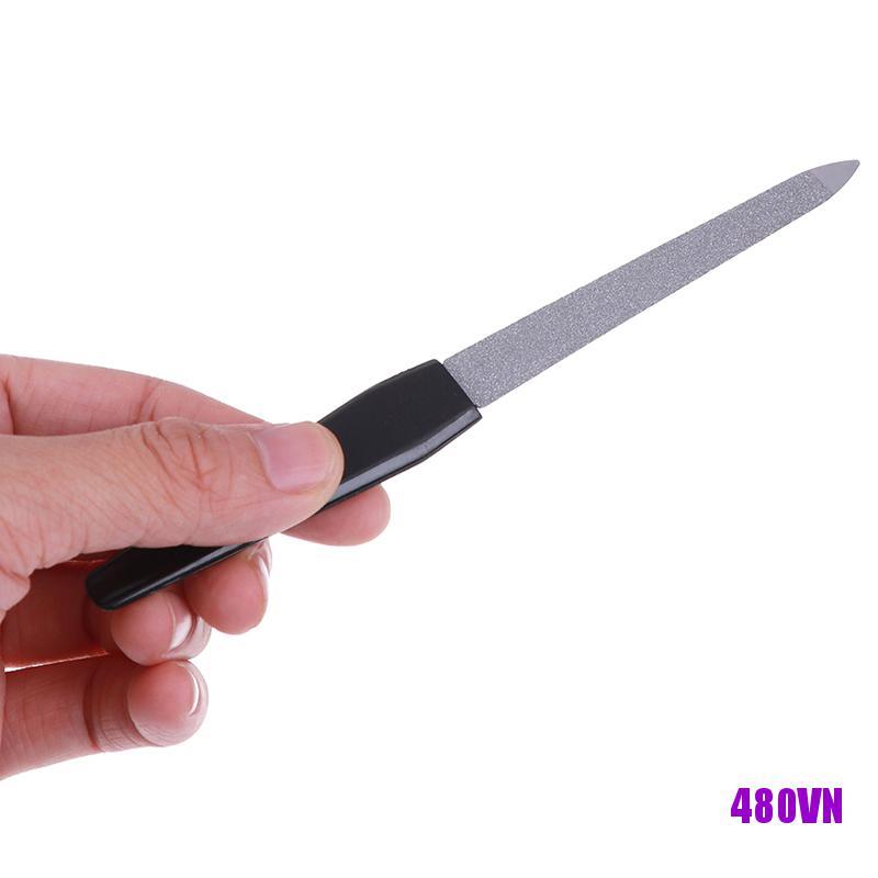 [Hàng mới về] Cây dũa móng tay bằng thép không gỉ thiết kế hai mặt dành cho nữ