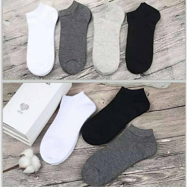 Tất Vớ Nam Nữ Cotton Trơn Cổ Ngắn, Vớ Tất Cổ Thấp Unisex Thấm Hút Mồ Hôi Cực Tốt