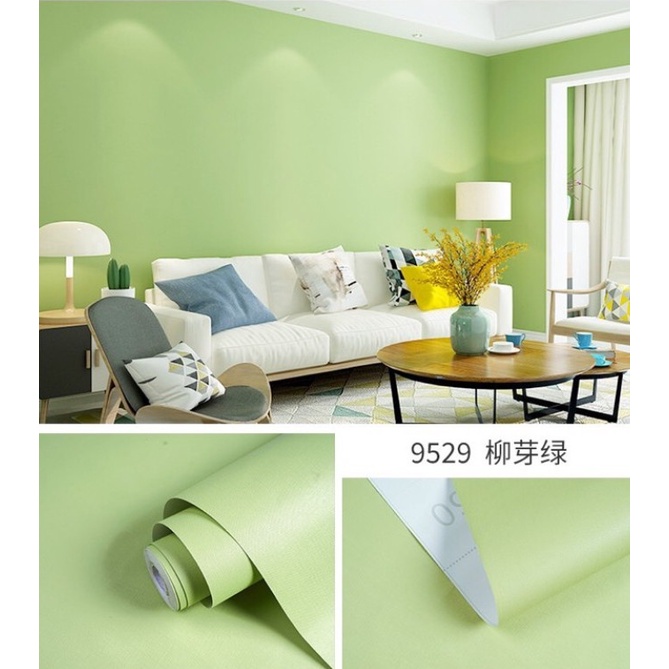 Giấy dán tường trơn 10M decal dán tường màu trơn có keo sẵn khổ 45cm