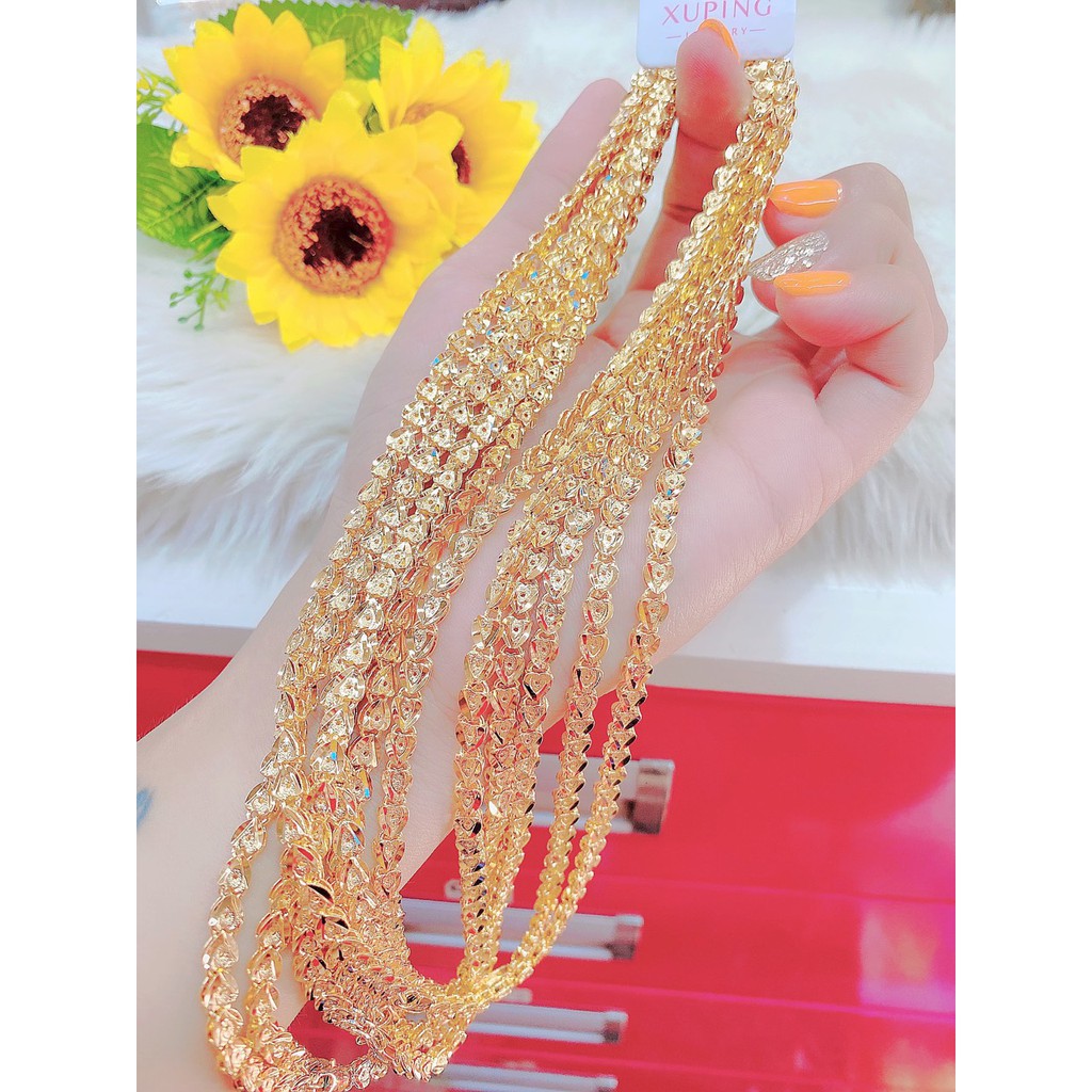 Dây chuyền trái tim nữ mạ 24K UHA cho độ sáng lấp lánh cao , bền màu DC78