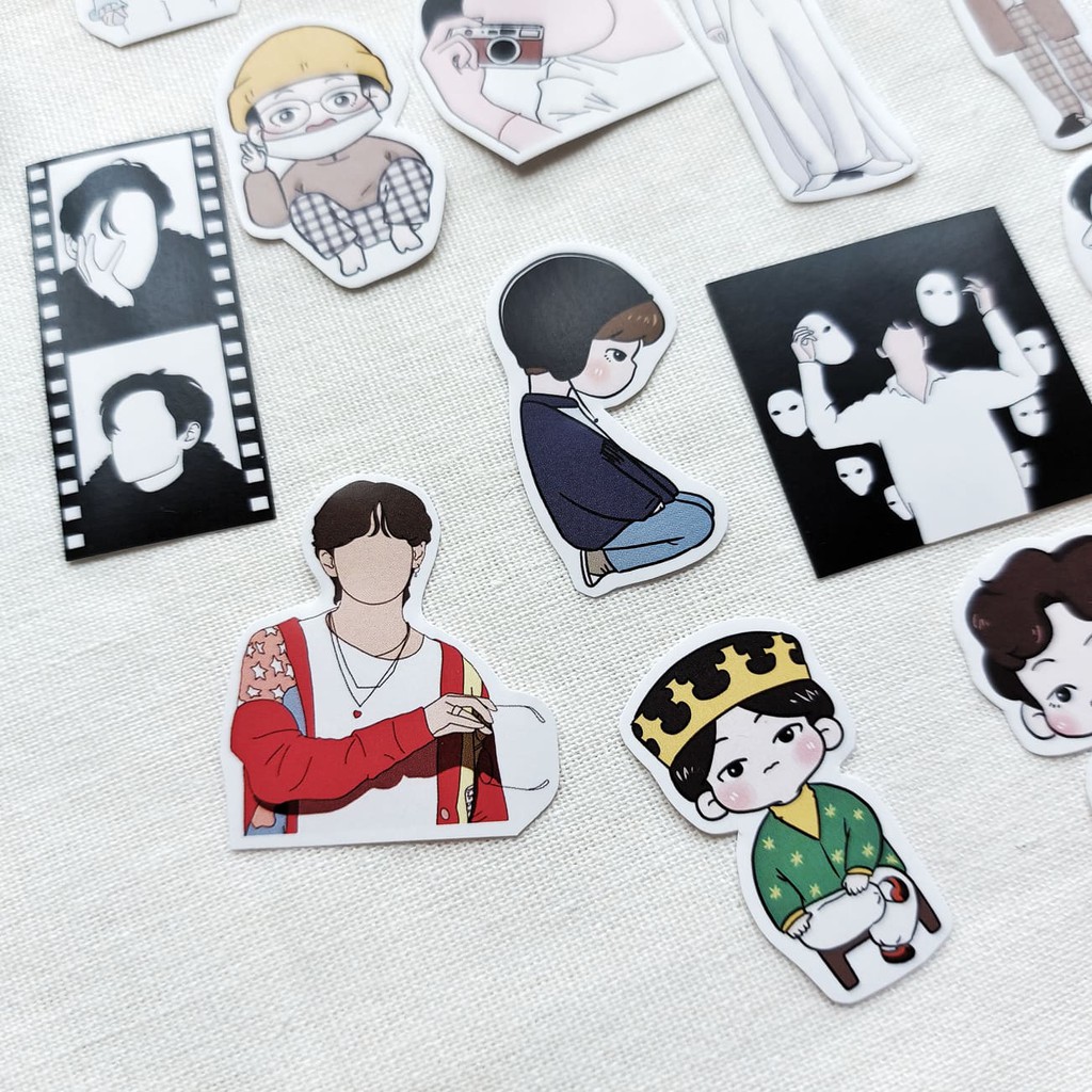 Sticker BTS V chibi trang trí sổ laptop điện thoại