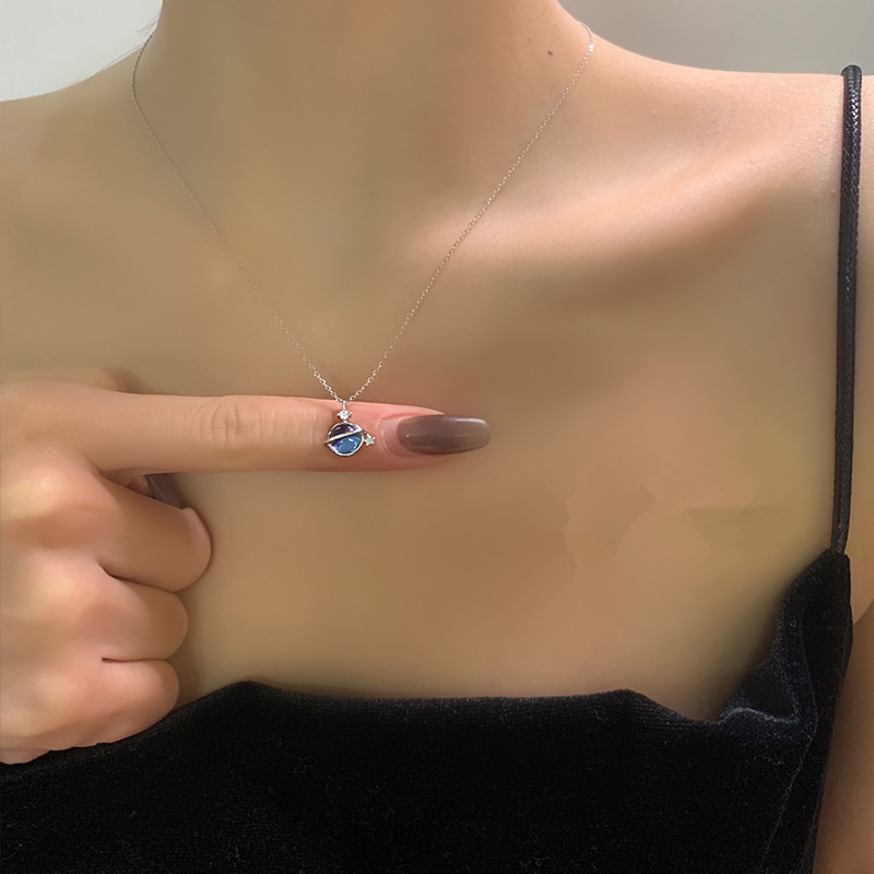 Vòng cổ Bạc 925 Mặt Hình Ngôi Sao Mặt Trăng Thời Trang Dành Cho Nữ