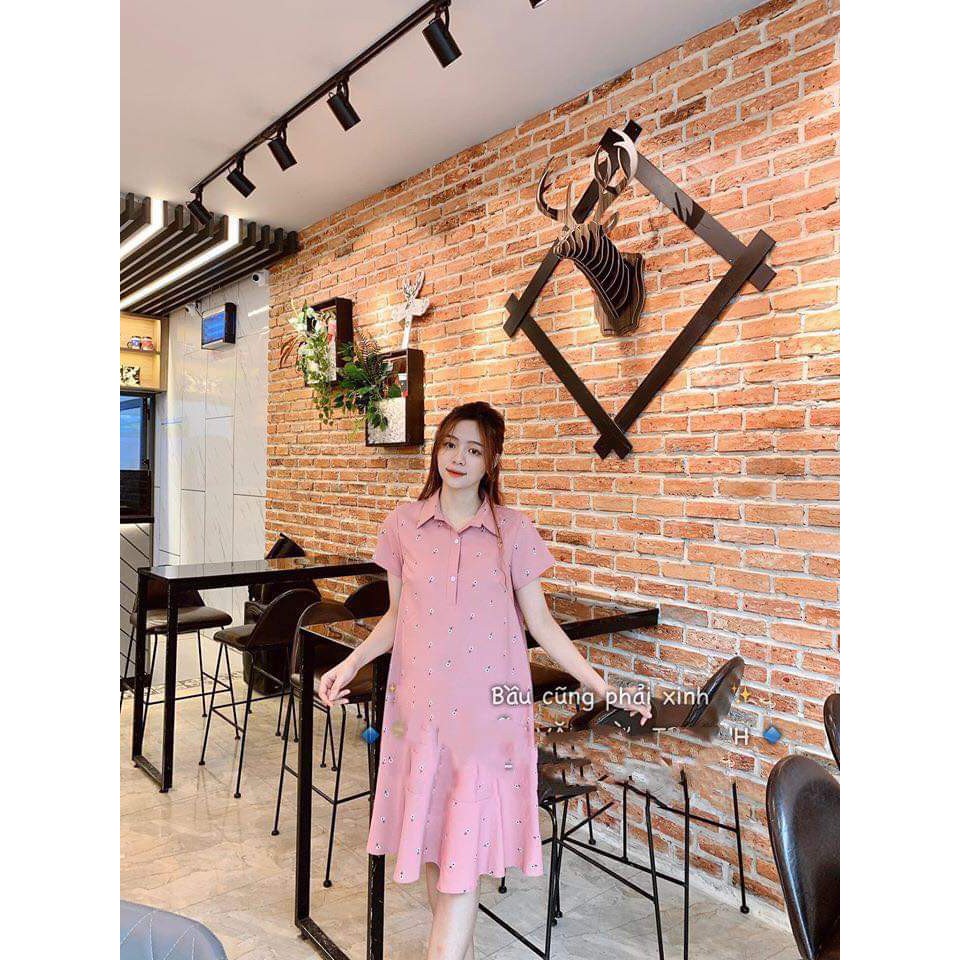 Đầm Bầu Dáng Suông Cổ Đức Duyên Dáng (3 màu)