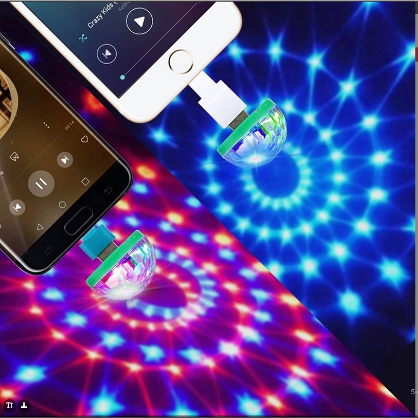 [HCM] Đèn Led Vũ Trường Usb Mini Đủ Màu Ảo Diệu Siêu Đẹp Nhỏ Gọn Chớp Tắt Theo Nhạc