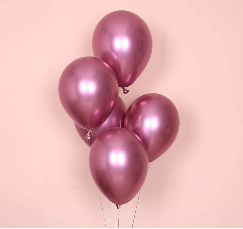 Set 10 Bong Bóng Cao Su Latex Dày Màu Kim Loại
