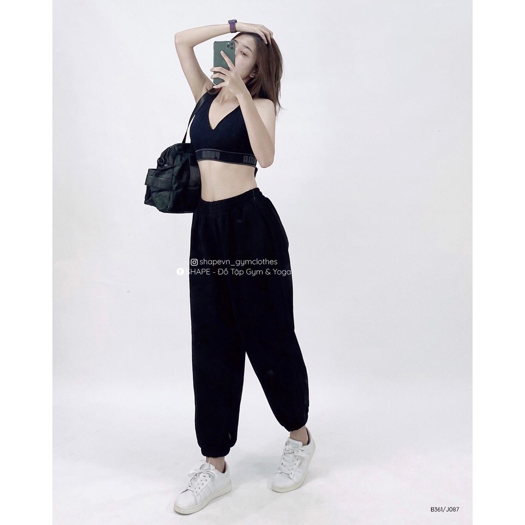 Quần tập nữ ống rộng quần jogger Shape basic No.1 [J087]