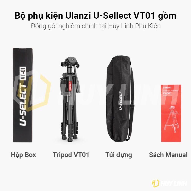 Chân Tripod đa năng Ulanzi U-SELECT VT01 Cho Điện Thoại/Máy ảnh Mirroless, DSLR quay Topshot