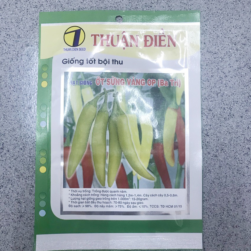 Hạt giống ớt sừng vàng ba tri Thuận Điền