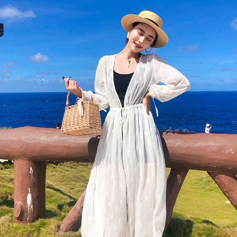 Áo khoác cardigan chiffon tay dài chống nắng thời trang đi biển mùa hè cho nữ
 | BigBuy360 - bigbuy360.vn