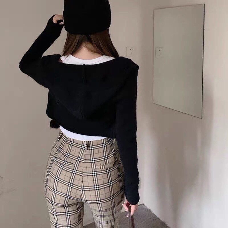 Quần tây ống loe họa tiết caro | có kèm hình thật | quần size S | BigBuy360 - bigbuy360.vn