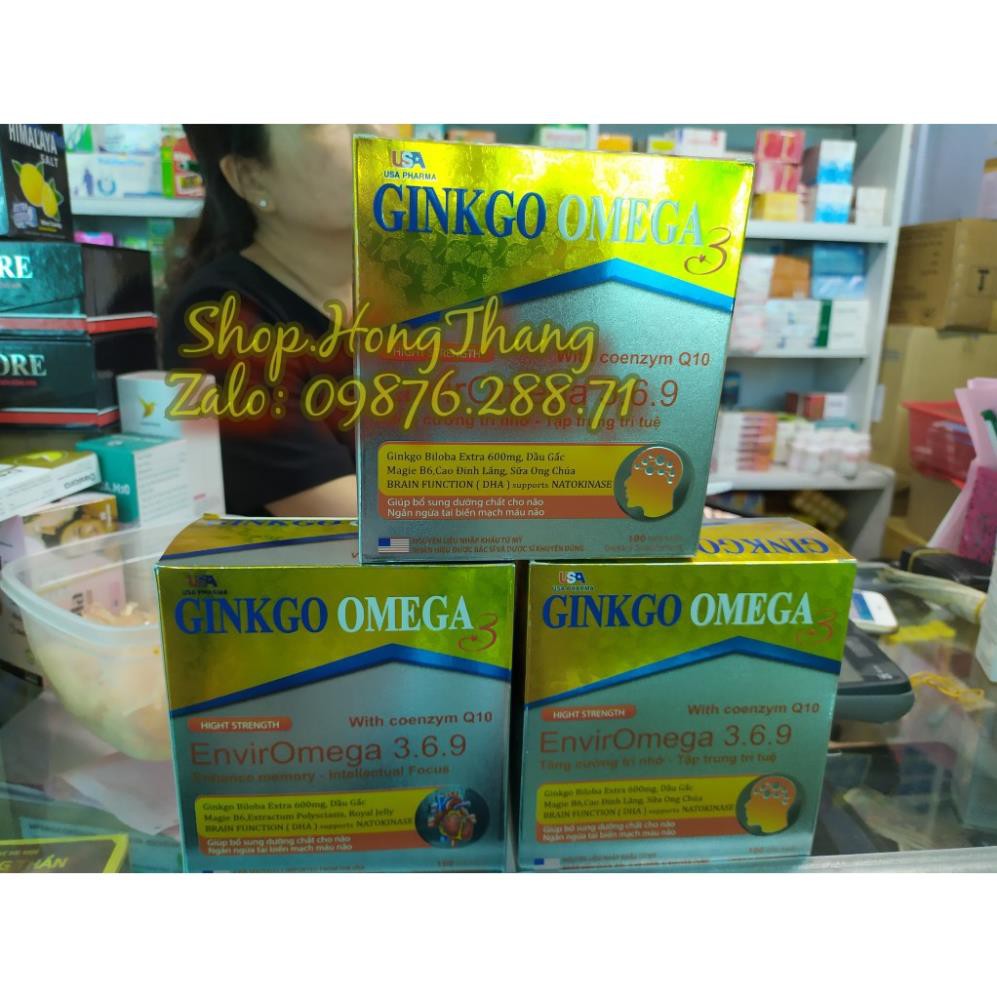 Ginkgo Omega 3 viên uống hoạt huyết dưỡng não hộp 100 viên