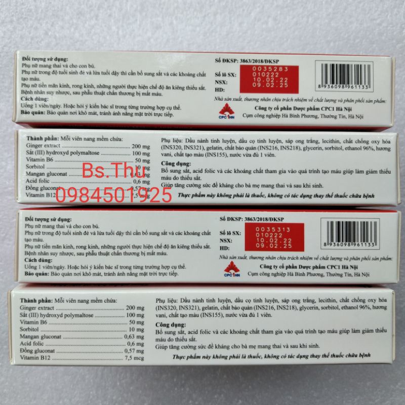 NOVOFE bổ sung sắt hữu cơ hỗ trợ tạo máu do thiếu sắt hộp 30 viên