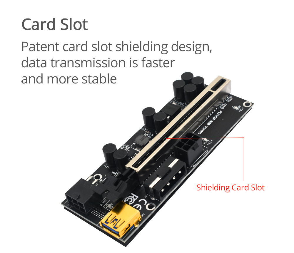 (Hàng Có Sẵn) Dây Cáp Nâng Cấp Ver009S Plus Pci-E 009s Pcie X1 Sang X16 6pin Power 60cm Usb 3.0 Cho Card Đồ Họa Đồ Họa