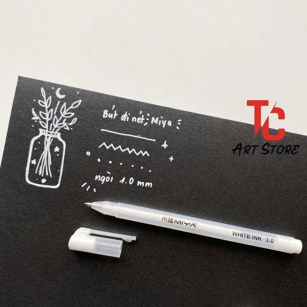 Bút GEL Trắng Miya Ngòi 1.0mm - Bút trắng - Bút Line Trắng