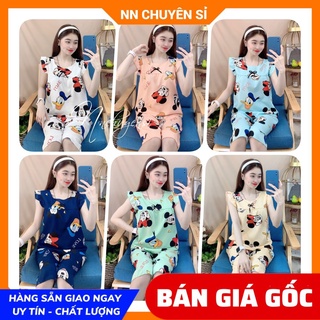 Đồ bộ nữ mặc nhà vải kate mềm mịn mát in họa tiết dễ thương BKT143 bộ kate lửng