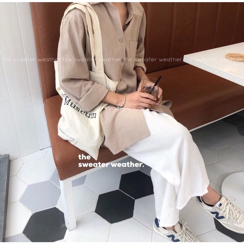 ÁO SƠMI FOM RỘNG, ÁO SƠ MI CỔ ĐỨC DÀI TAY PHONG CÁCH HÀN QUỐC MS15662