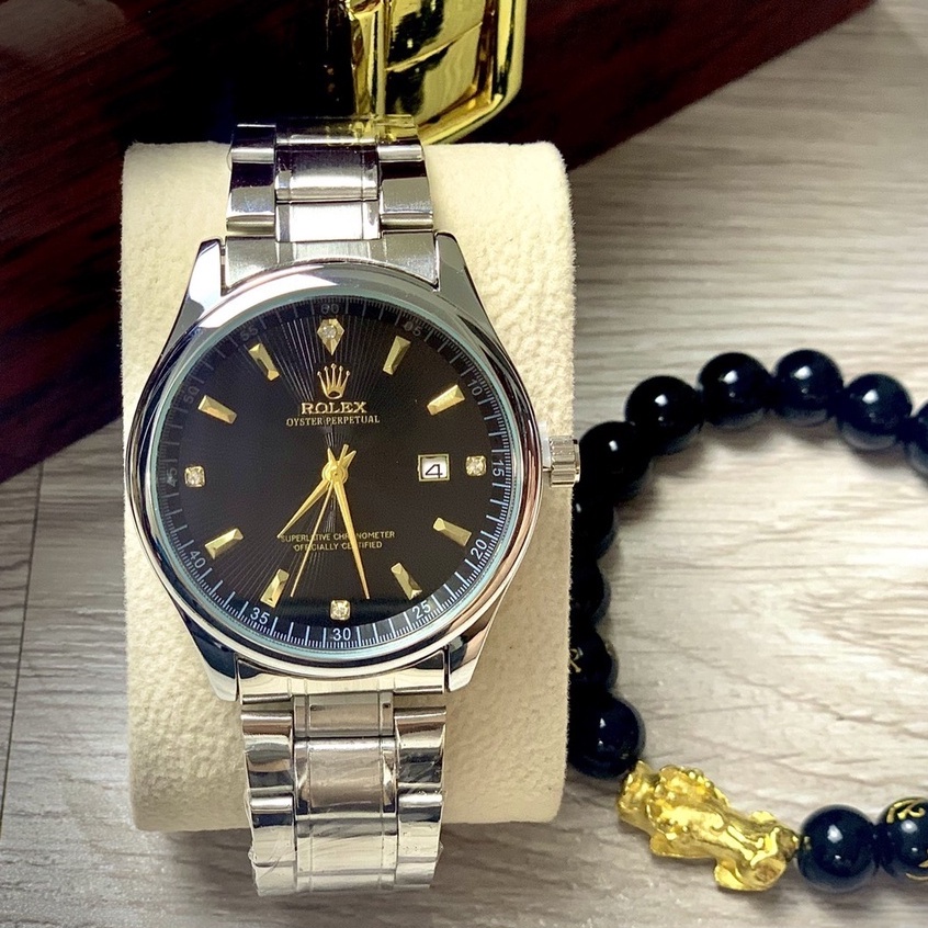 Đồng Hồ Nam Rolex có lịch ngày, dây thép sang trọng không gỉ, chống nước tuyệt đối - Bảo Hành 12 Tháng