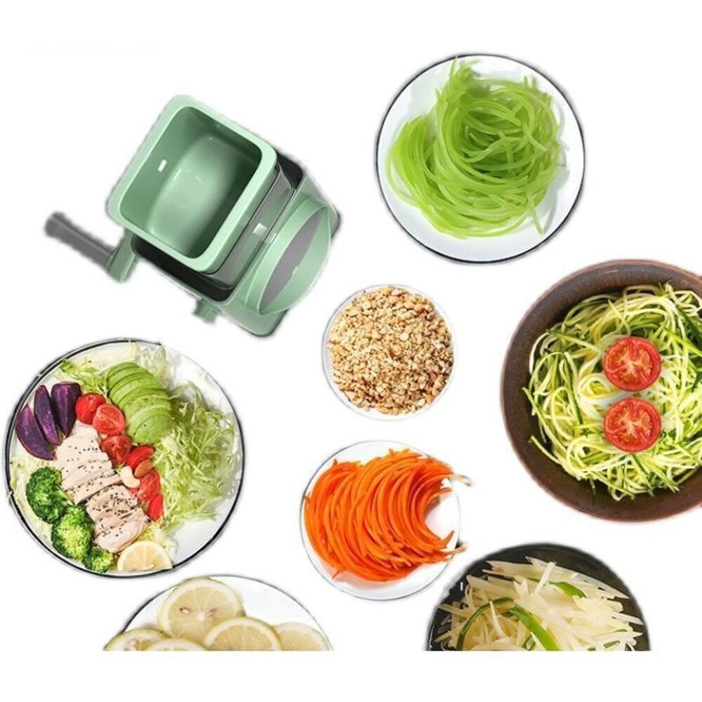Dụng cụ thái rau củ quả đa năng. Máy bào sợi, cắt lát 4 chức năng, 3 lưỡi cực sắc có đế hút chân không chắc chắn