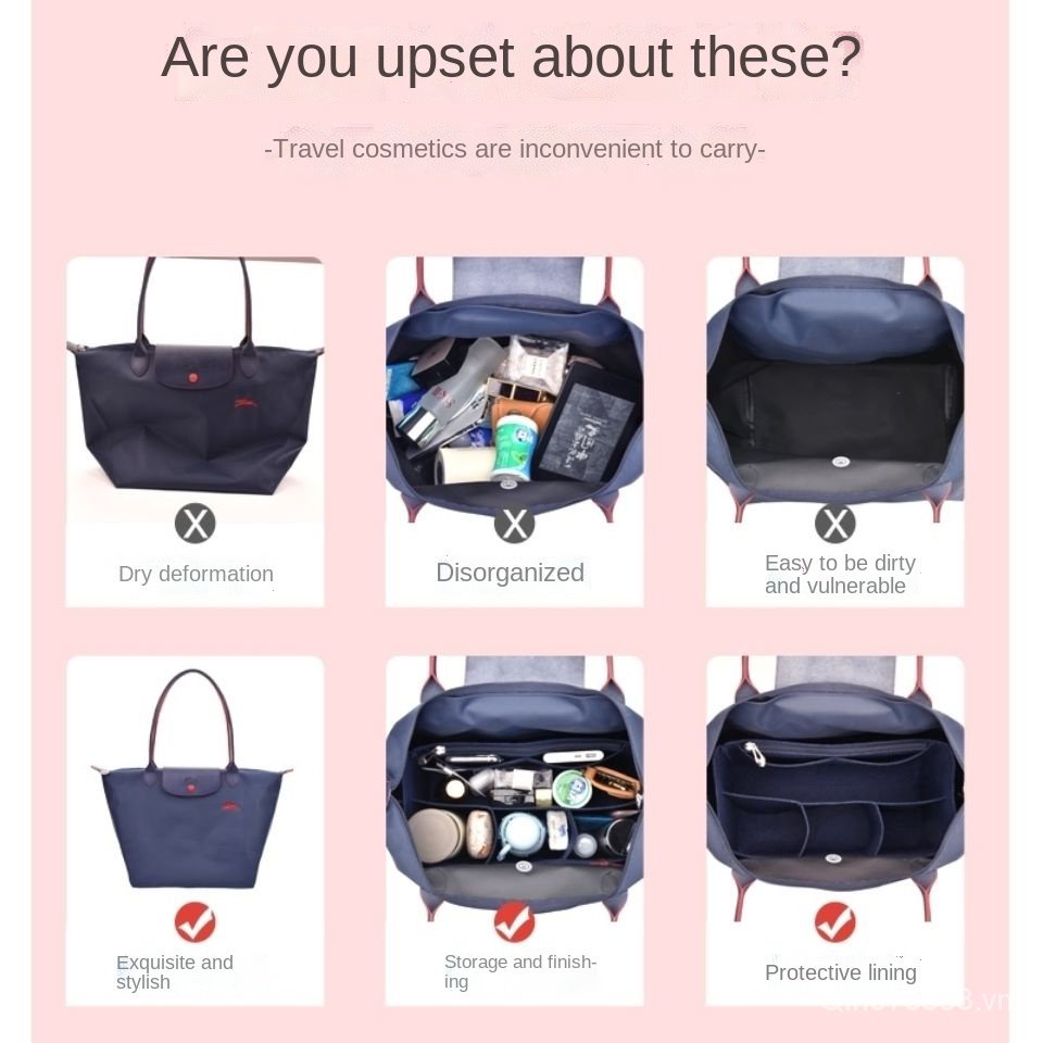 Túi lót nhiều ngăn lớn vừa và nhỏ siêu nhẹ cho túi xách có tay cầm