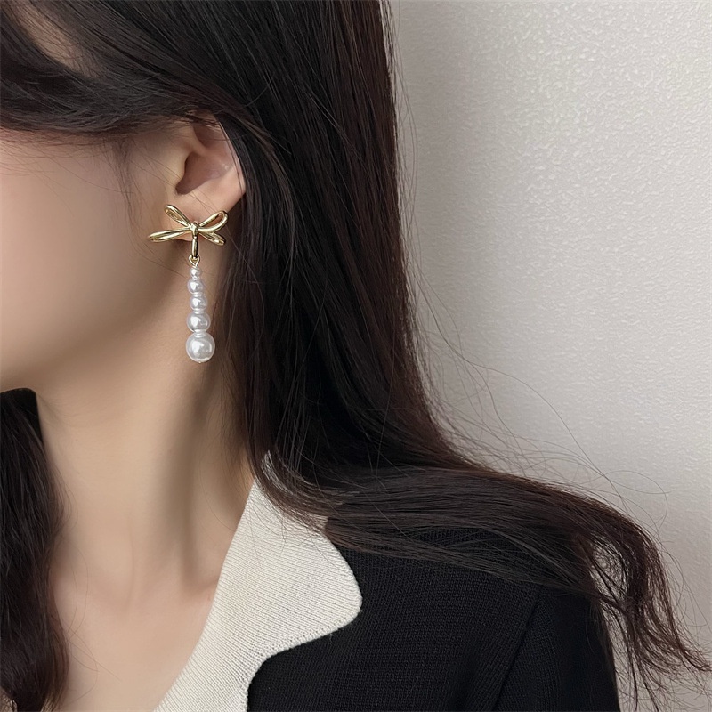 [Augustcloth | AugustJewelry] Bông tai/ Hoa tai dạng hạt hình ốc có đính nơ