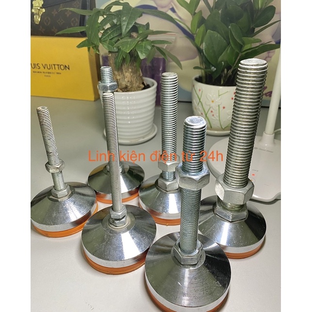 Chân tăng chỉnh phi 80mm đế cao , mạ Crom ren M10-M12-M14-M16-M18-M24, chân tăng chỉnh chiều cao