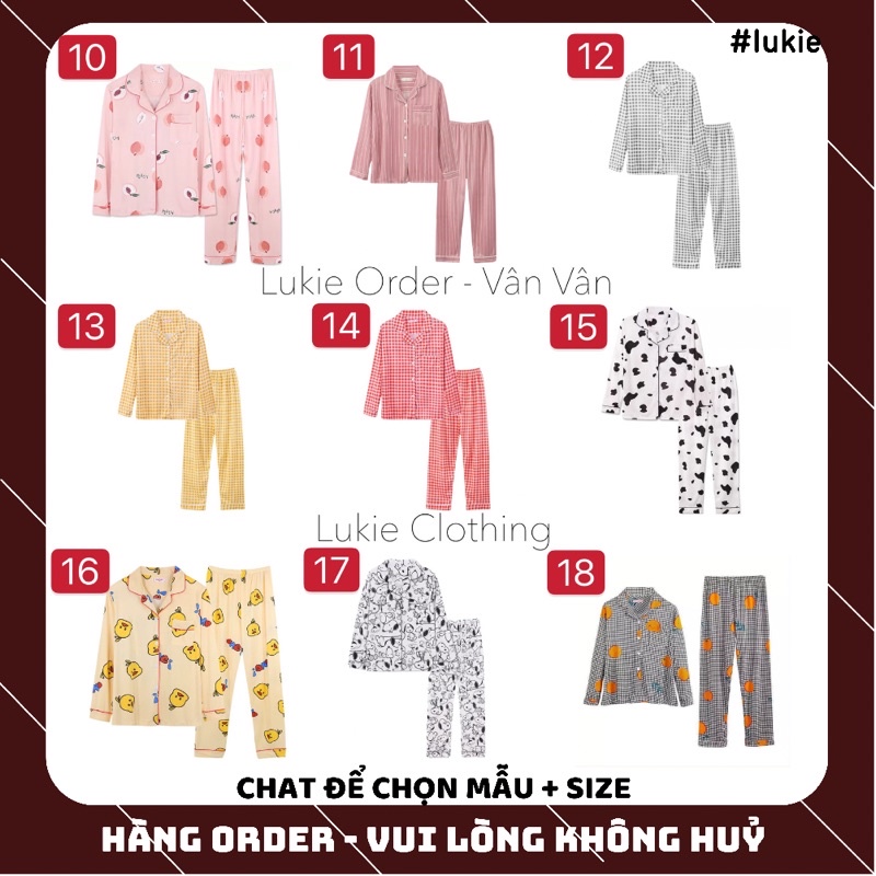 [LUKIE - SẴN 1 BÁO HỒNG SIZE M] Pijama Cotton pha 40 mẫu (Ảnh thật ở cuối)