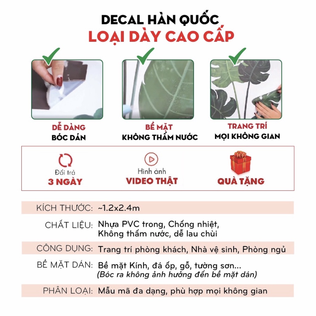 Giấy dán tường phòng ngủ decal dán tường cho bé decor trang trí dễ thương - Lá Tre 0303