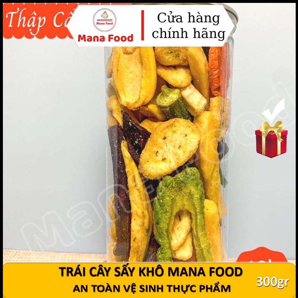 Trái Cây Sấy Khô Thập Cẩm Mana Food 300g - Hoa Quả Sấy ManaFood ATVSTP Khoai Môn Vàng Tím, Cà Rốt. Khổ Qua, Mít, Chuối