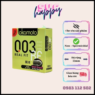 Bao cao su Okamoto 0.03 Real Fit cực siêu mỏng ôm sát hộp 3 chiếc