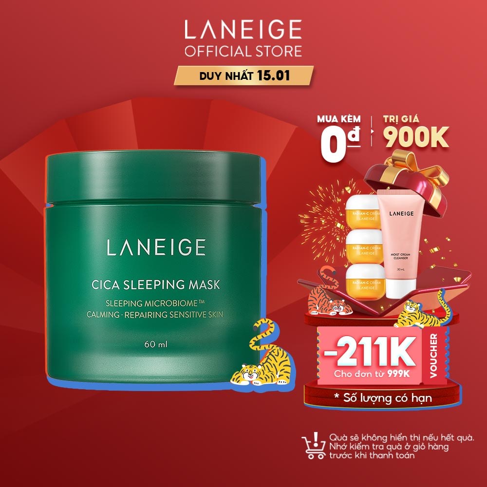 Mặt nạ ngủ phục hồi và nuôi dưỡng da LANEIGE Cica Sleeping Mask EX 60ML