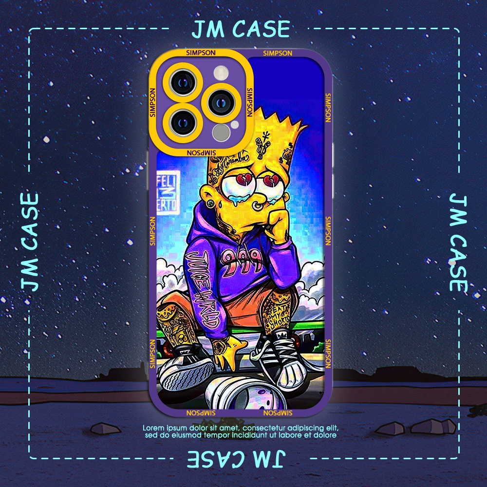 Ốp lưng iphone cạnh vuông JM CASE Simpson cá tính độc lạ cực chất 6/6pl/6s/6spl/7/7pl/8/8pl/x/xs/11/12/13/pro/max
