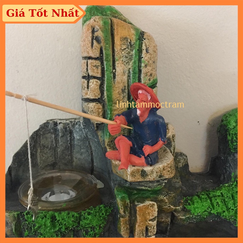 Lão ngư ông câu cá phụ kiện dành cho thác nước phong thủy