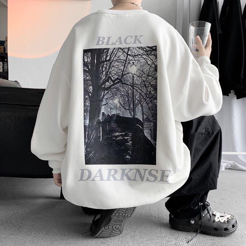 Áo Nỉ Sweater BLACK DARKNSE, Áo Nỉ Cổ Tròn Siêu Hot, From Unisex Tay Bồng Siêu Hot ( Ảnh Thật 100%)