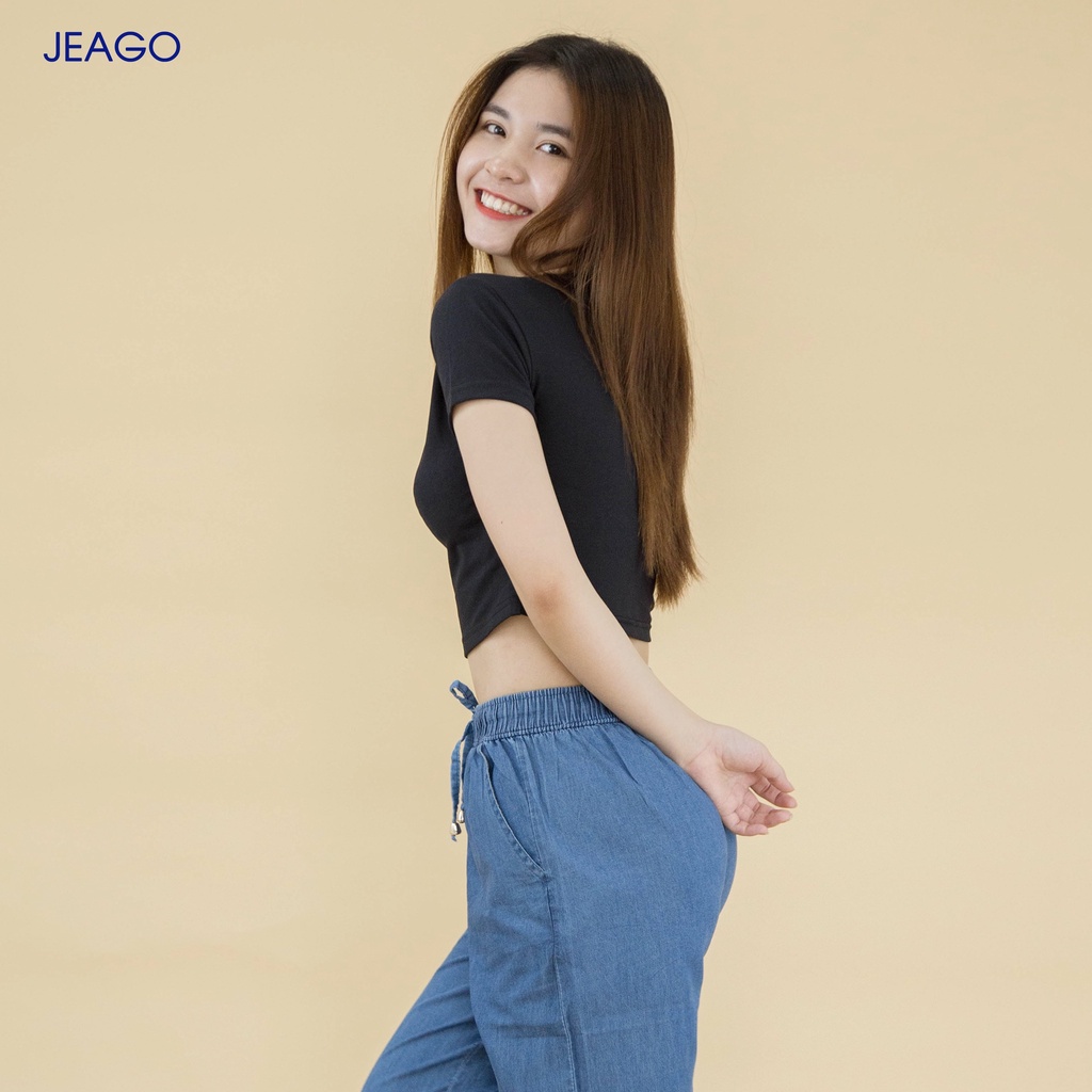 Quần Baggy Dài Nữ Lưng Thun JEAGOVN