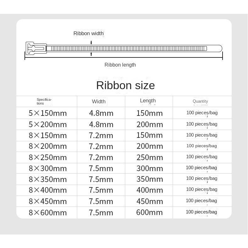 Dây Cáp Buộc Cáp Bằng Nhựa Nylon Màu Đen Có Thể Tháo Rời Và Tái Sử Dụng