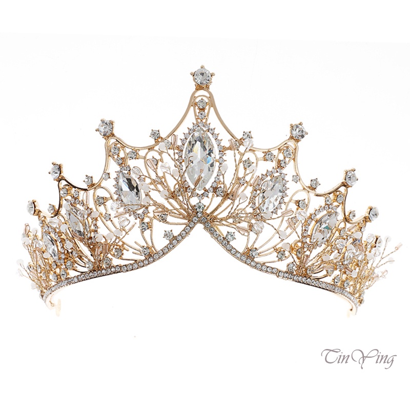 GETNOIVAS Vương Miện Hợp Kim Đính Kim Cương Giả Đơn Giản Cho Cô Dâu