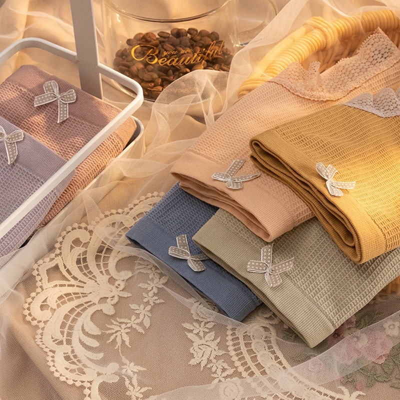 Quần Lót Cotton Ren nơ cài trước Wexuu Design kháng khuẩn chất liệu co giãn thấm hút mồ hôi QC02