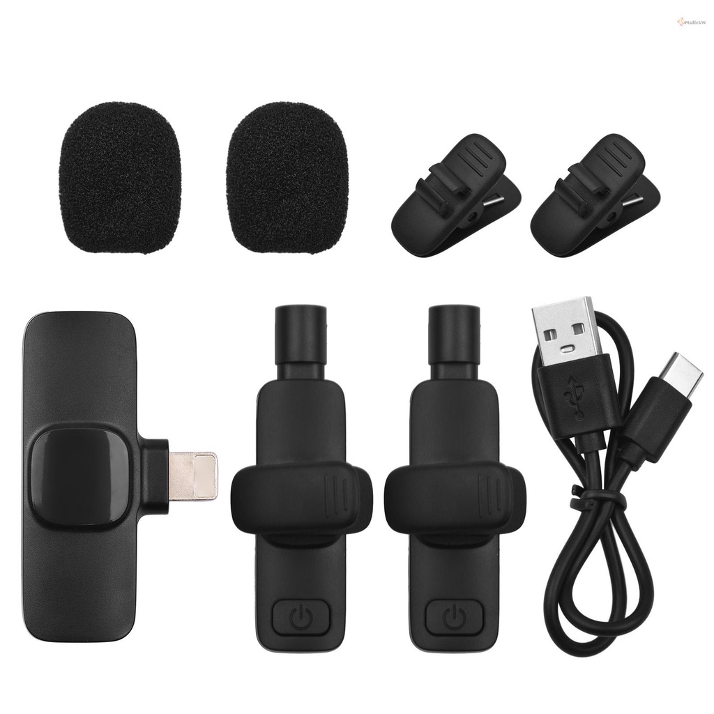 Bộ Micro Không Dây Mini Đa Hướng 2 Đầu Thu Kèm Miếng Đệm Thay Thế Chuyên Dụng
