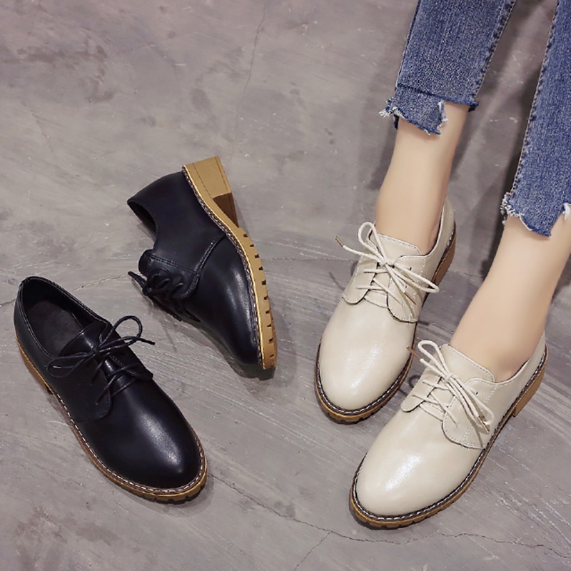 Giày Oxford Nữ Gót Cao Da Mềm Phong Cách Nữ Tính Hàn Quốc MPS259 - Mery Shoes