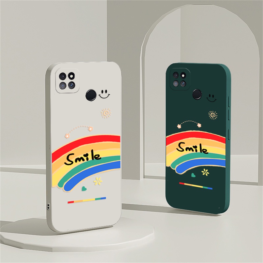 Ốp Điện Thoại Vuông In Hình Mặt Cười Cầu Vồng Cho IPhone 14 Pro Max 13 Pro Max 11 12 Xr XS 6 6S 7 8 Plus SE 2020