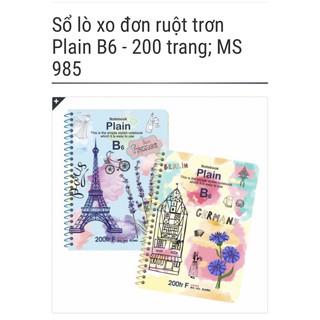 [chính hãng] KLONG - Sổ lò xo đơn ruột trơn PLAIN B6 - 200 trang - Bìa chủ đề Quốc gia và thành phố 🐻🌻